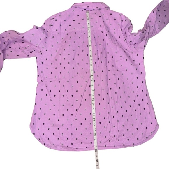 TALBOTS CLIP DOT COLLARED POPOVER - VIBRANT FLORAL 1X Purple/Navy Dots - Picture 6 of 13